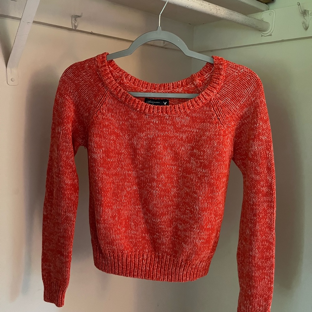 Red knit sweater American eagle